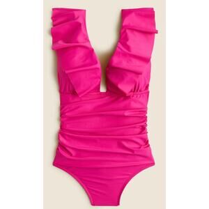 NWT J. Crew Ruched‎ Ruffle One-piece Swimsuit For Women Pink Various Sizes